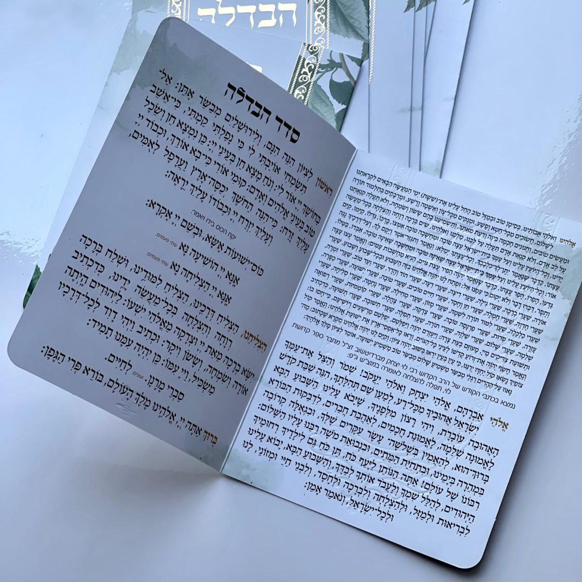 ⁦סדר הבדלה מפואר דגם עלים⁩ – תמונה ⁦3⁩